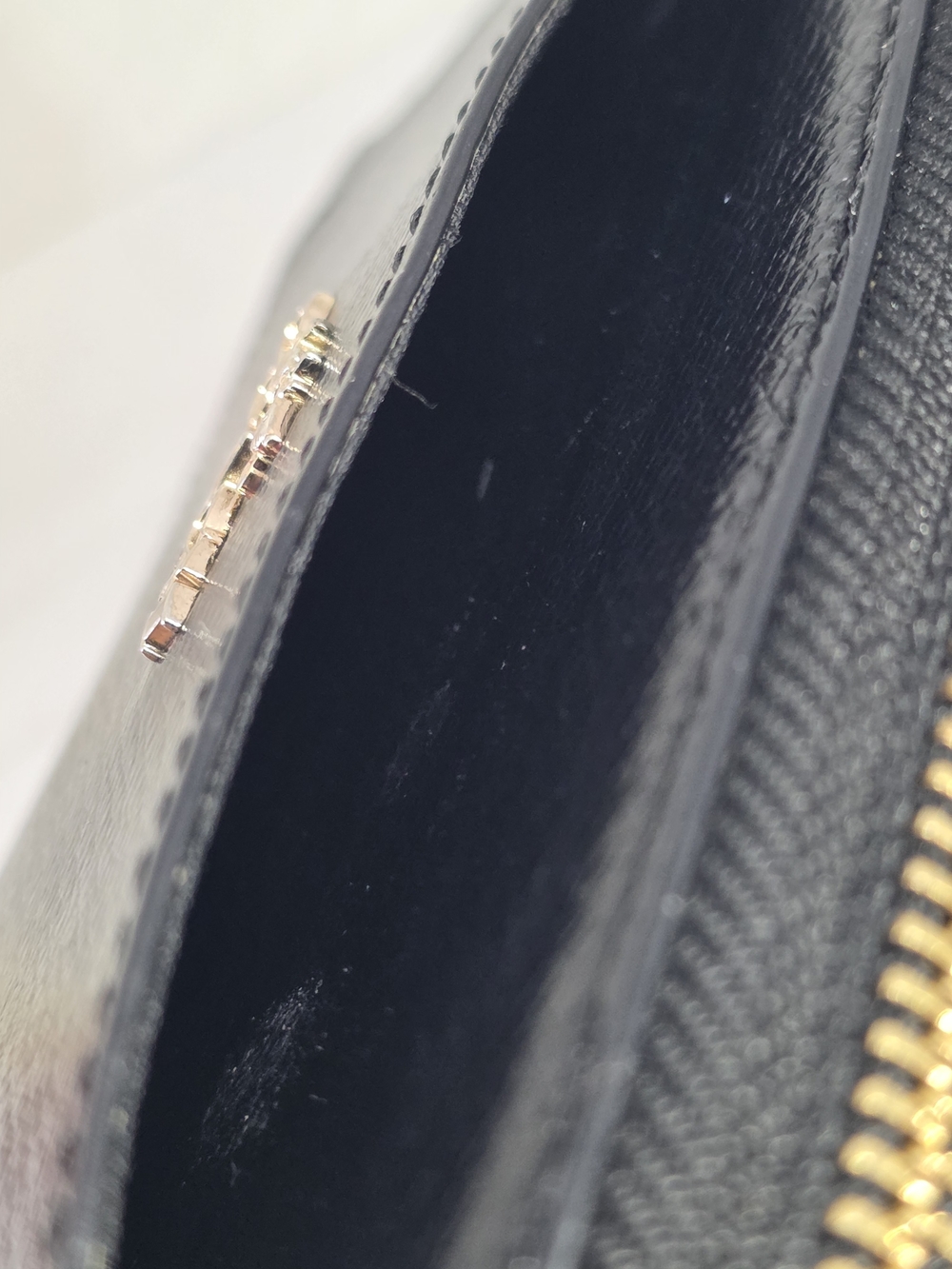 COACH Black Leather Zip-Around Wallet W/ Gold Hardware - Picture 8 of 14